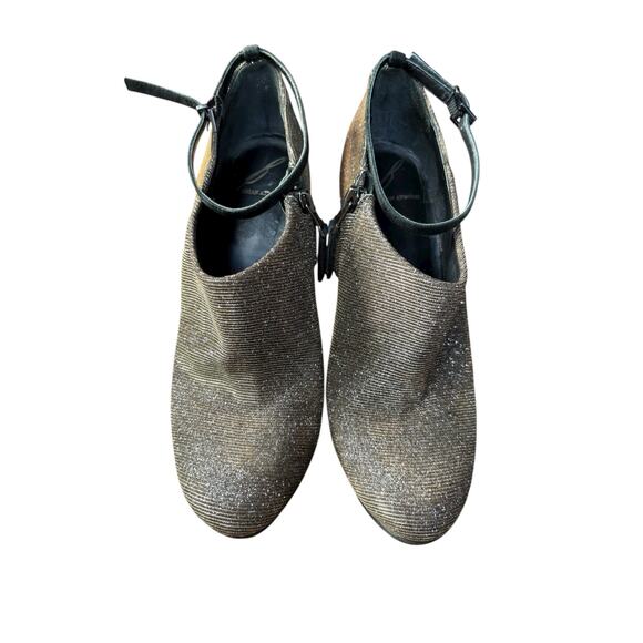 Brian Atwood Fruitera Iridescent Glitter Ankle Strap Stiletto Booties - 6.5 - Picture 3 of 14